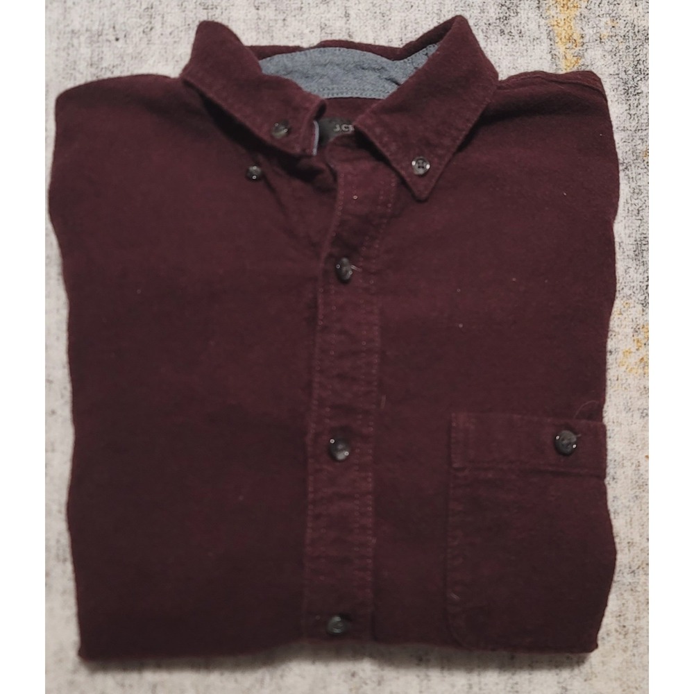 J. Crew Men's Wool Cotton Flannel Button Up Shirt With Suede Elbow Patch Size S